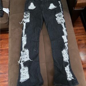 Both sided ripped jeans